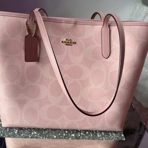 Coach Soft Pink Signature Tote